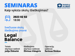 Seminaras su skolų išieškojimo įmone Legal Balance