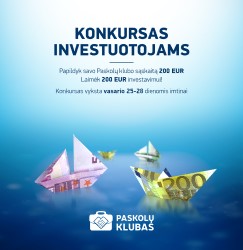 Konkursas investuotojams: laimėkite 200 EUR investavimui į paskolas