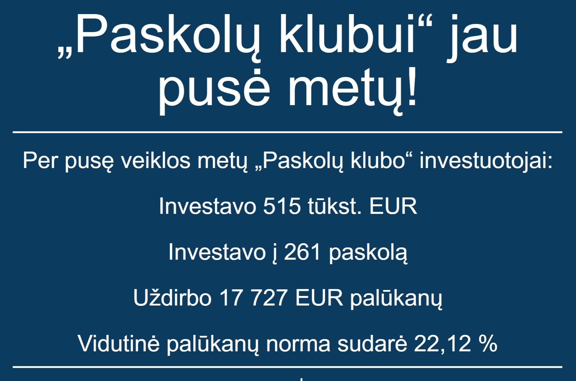 „Paskolų klubas“ ambicingam tikslui ieško investuotojų